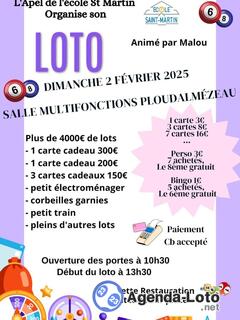 Photo du loto Loto de l'école Saint- Martin de st Pabu