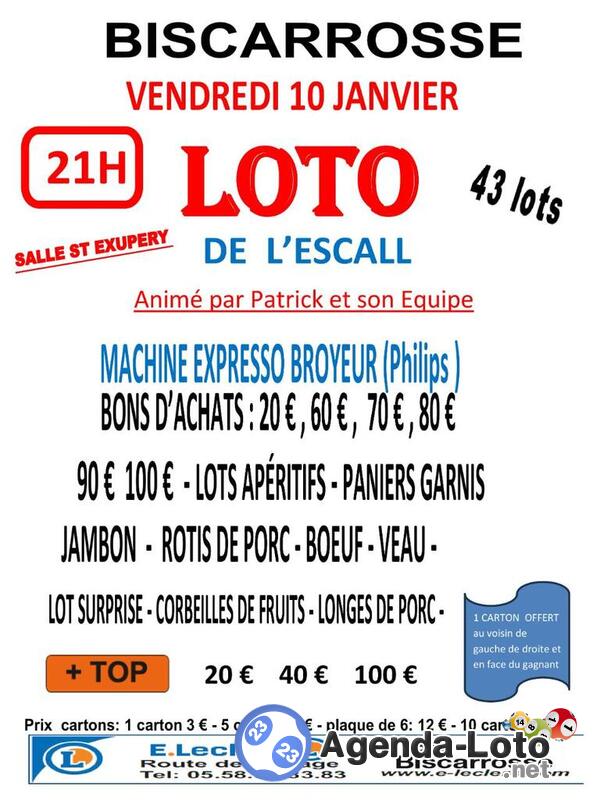 loto de l' escall anime par Patrick et son équipe