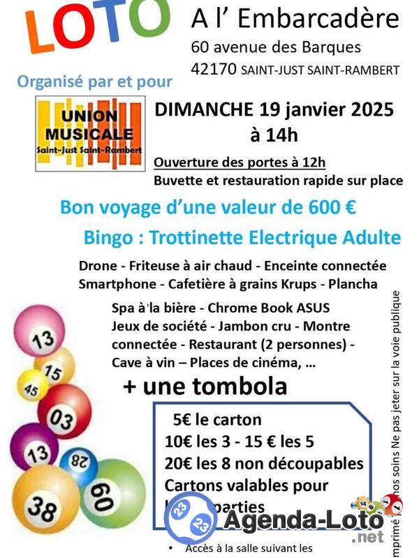 Loto de l'union musciale de st just st rambert