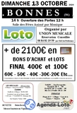 Photo Loto par l'UNION MUSICALE 2100e de B.A animé par Monique à Bonnes