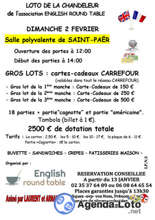 Photo du loto Loto de la Chandeleur - English Round Table - à Saint-Paër