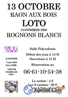 Photo du loto Loto de la confrérie des rognons blancs de raon aux bois