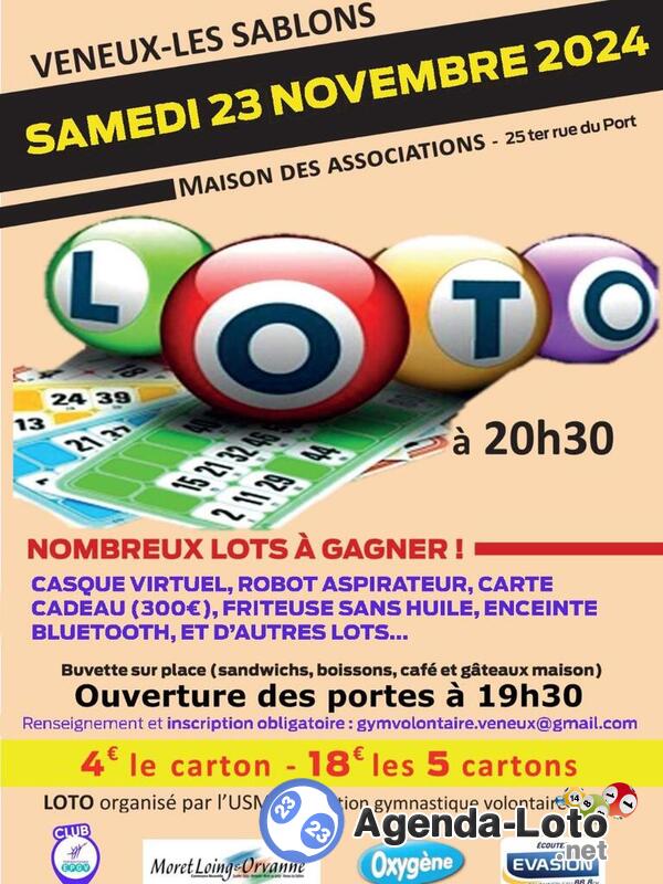 Loto de la gymnastique volontaire de veneux les sablons