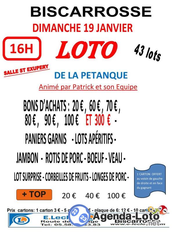 loto de la pétanque anime par Patrick et son équipe