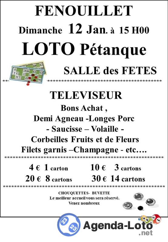 Loto de la petanque de fenouillet