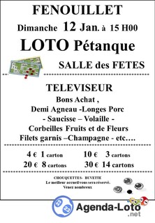 Photo du loto Loto de la petanque de fenouillet