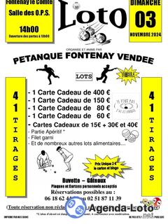 Photo du loto Loto de la Pétanque Fontenay Vendée