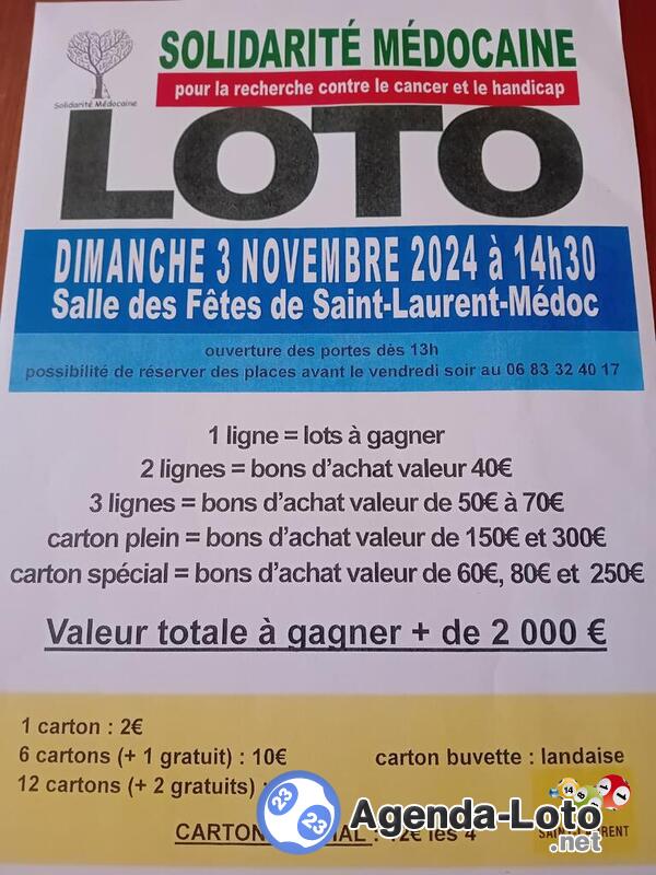 loto pour la recherche contre le cancer et handicap