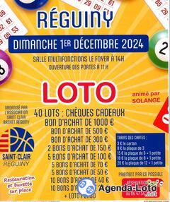 Photo du loto Loto de la Saint Clair basket Réguiny, animé par Solange