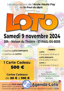 Photo du loto Loto loto ecole et cantine scolaire haute foy