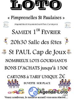 Photo du loto Loto des Majorettes Les Pimprenelles Saint Paulaises