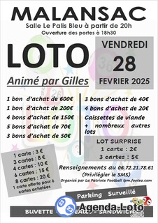 Photo du loto Loto malansac animé par Gilles