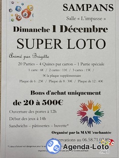 Photo du loto Loto mam’enchantée