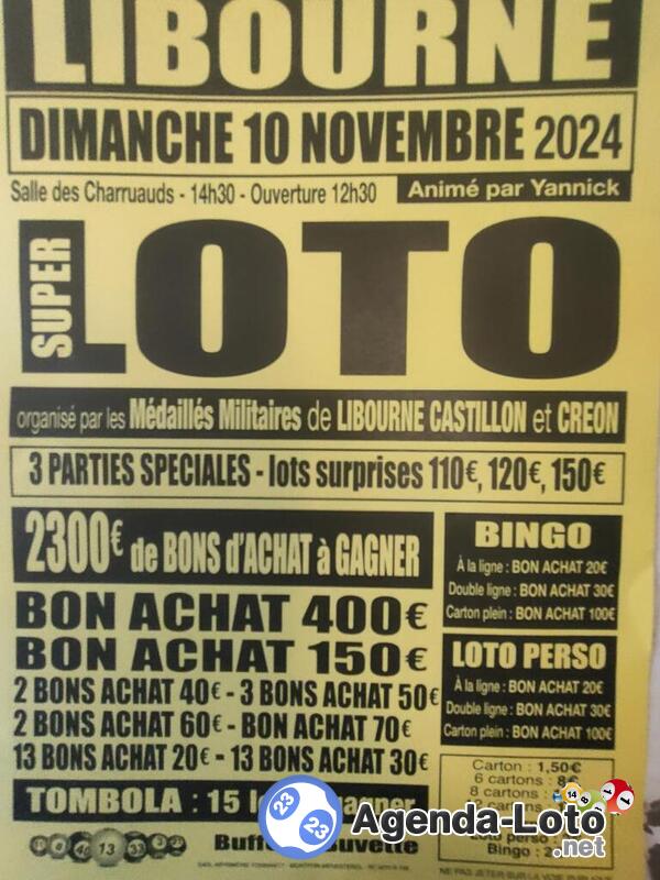 Loto des médaillés militaires de Libourne