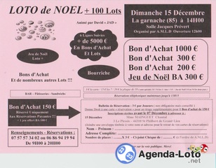 Photo du loto Loto de noël Animé par David JAD