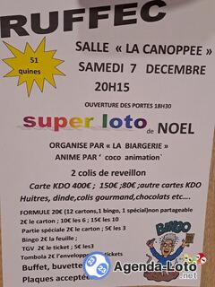 Photo du loto loto de noel ' la biargerie' animé par COCO ANIMATION