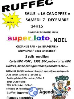 Photo du loto loto de noel ' la biargerie' animé par COCO ANIMATION