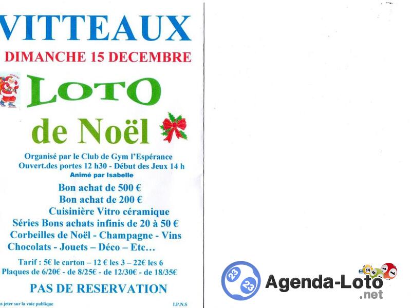 Loto de Noël du Club de Gym l'Espérance