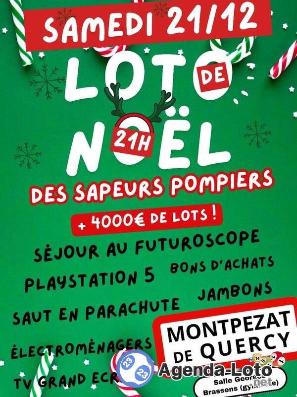 Loto de noël des Sapeurs Pompiers de Montpezat-De-Quercy