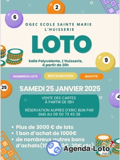 Photo du loto Loto OGEC École Sainte-Marie de L’Huisserie