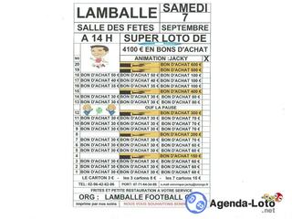 Photo du loto loto org: lamballe football club animé par jacky