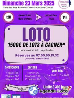 Photo du loto Loto organisé par Fitness, Yoga, Danse AC