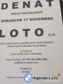 Photo du loto Loto organisé par Génération mouvement Dflr