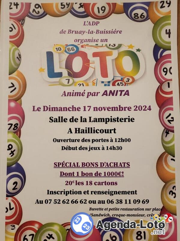 LOTO organisé par l ADP de blb animé par ANITA