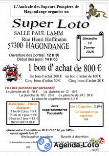 Photo du loto loto organisè par L’Amicale des Sapeurs Pompiers Hagondange