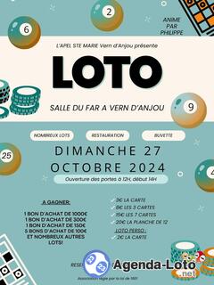 Photo du loto Loto organisé par l'APEL Ste Marie