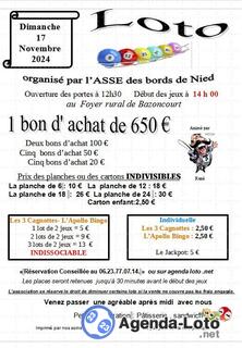 Photo du loto Loto organisé par l’ASSE des bords de Nied