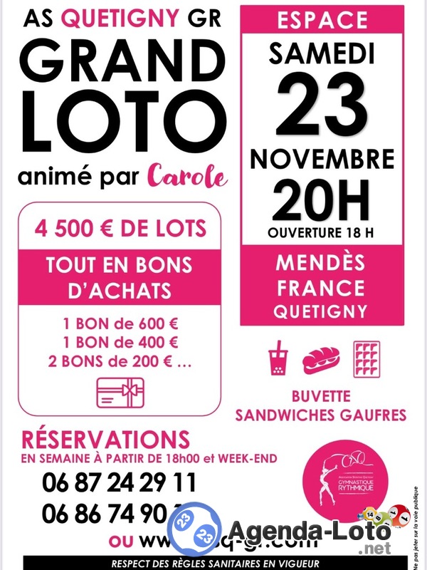 Loto organisé par la GR de Quetigny animé par Carole