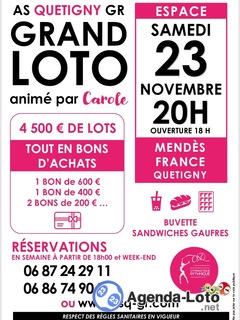 Photo du loto Loto organisé par la GR de Quetigny animé par Carole