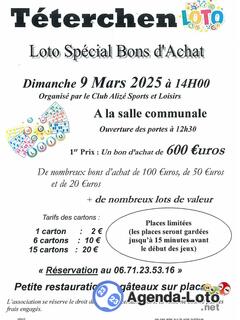 Photo du loto Loto organisé par le club Alizé