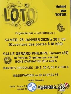 Photo du loto LOTO organisé par LES VITRICUS avec TOTOR