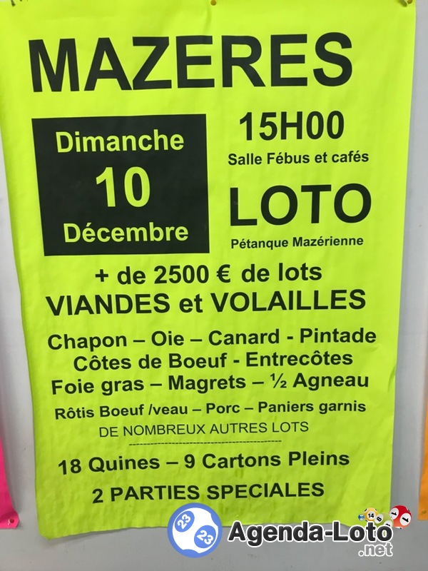 Loto Petanque Mazerienne