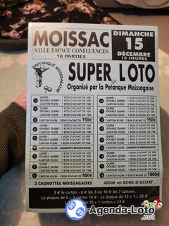 Photo du loto Loto pétanque moissagaise