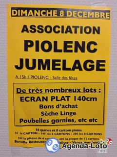 Photo du loto Loto piolenc jumelage