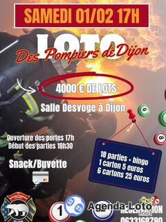 Photo du loto Loto des pompiers de Dijon