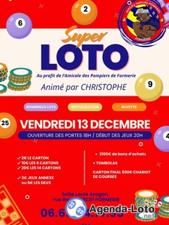 Photo du loto Loto des pompiers de formerie