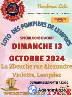 Photo du loto LOTO des pompiers de Lempdes