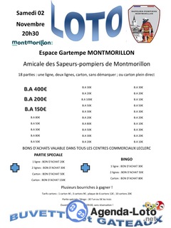 Photo du loto Loto des pompiers de Montmorillon