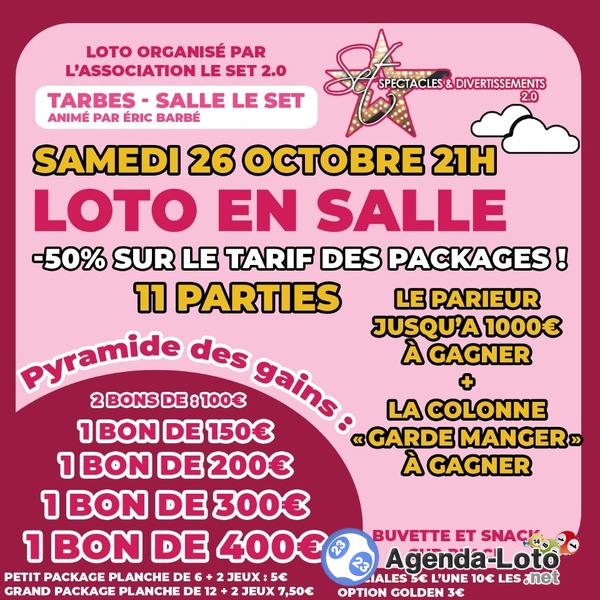 loto en salle au set tarbes demi tarif sur les packages