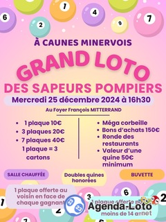 Photo du loto Loto des sapeurs pompiers