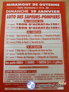 Photo du loto Loto des Sapeurs-Pompiers