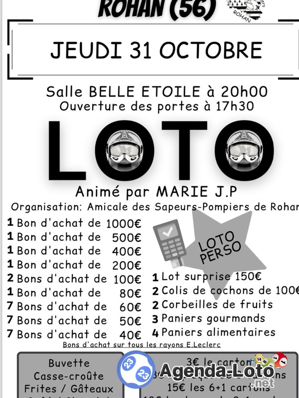 Loto des sapeurs pompiers