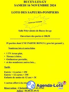 Photo du loto Loto des sapeurs pompiers du Bucey-les-gy