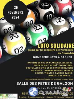 Photo du loto Loto solidaire des collégiens de l'aumônerie de Galgon