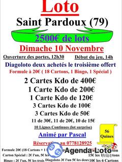 Photo du loto Loto spécial à Saint Pardoux salle des Fêtes