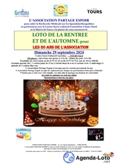 Photo du loto loto thème anniversaire 20 ans association